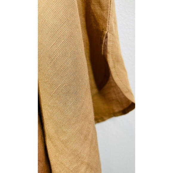 Mille Resort & Travel Jasmine Dress Small Almond Linen Flowy Beige Dress Pockets - Picture 12 of 16